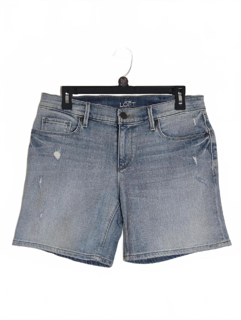 LOFT Light Blue Distressed Jean Shorts Size US 4 Waist 27